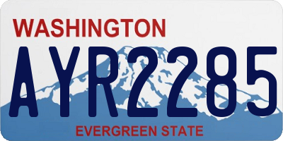 WA license plate AYR2285