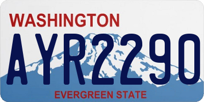 WA license plate AYR2290