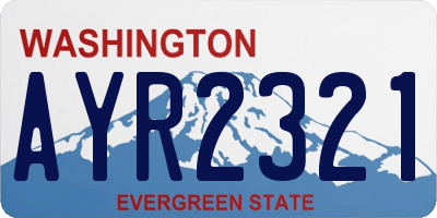 WA license plate AYR2321