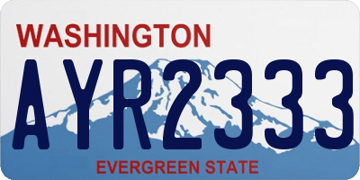 WA license plate AYR2333