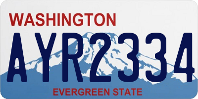 WA license plate AYR2334