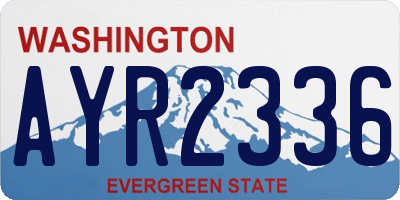 WA license plate AYR2336