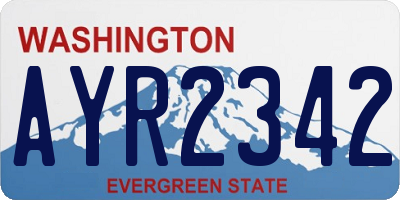 WA license plate AYR2342