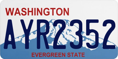 WA license plate AYR2352