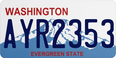 WA license plate AYR2353