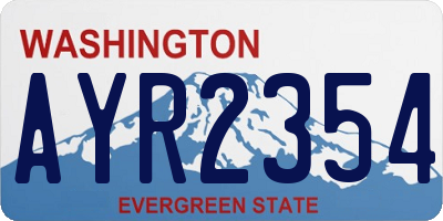 WA license plate AYR2354