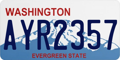 WA license plate AYR2357