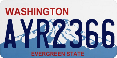 WA license plate AYR2366