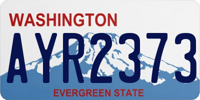 WA license plate AYR2373