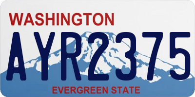 WA license plate AYR2375