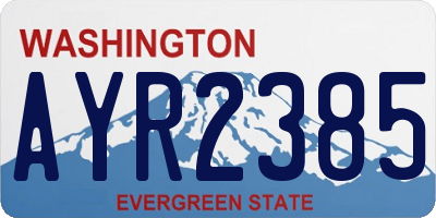 WA license plate AYR2385