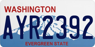 WA license plate AYR2392