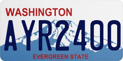 WA license plate AYR2400