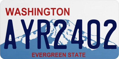 WA license plate AYR2402