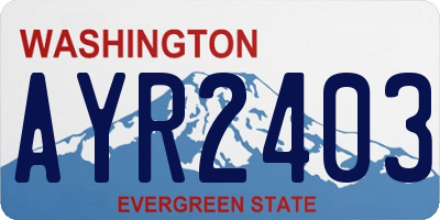 WA license plate AYR2403