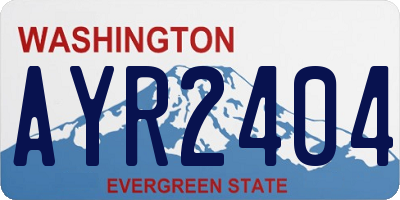 WA license plate AYR2404