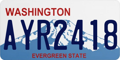 WA license plate AYR2418