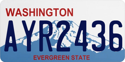 WA license plate AYR2436