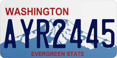 WA license plate AYR2445