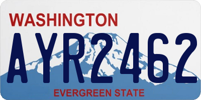 WA license plate AYR2462
