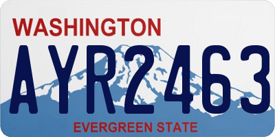 WA license plate AYR2463
