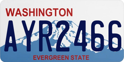 WA license plate AYR2466