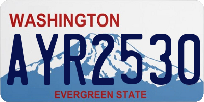 WA license plate AYR2530