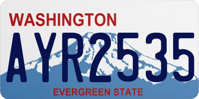 WA license plate AYR2535