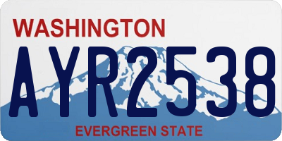 WA license plate AYR2538