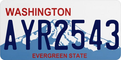 WA license plate AYR2543