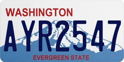 WA license plate AYR2547