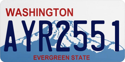 WA license plate AYR2551