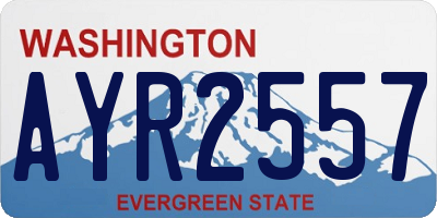 WA license plate AYR2557
