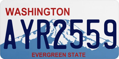WA license plate AYR2559