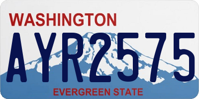 WA license plate AYR2575
