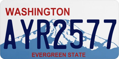 WA license plate AYR2577