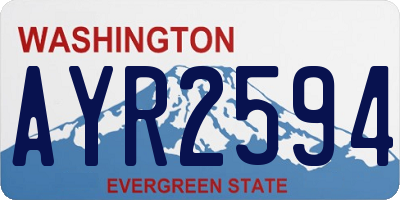 WA license plate AYR2594
