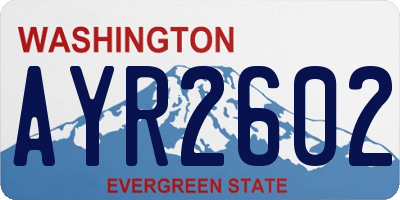 WA license plate AYR2602
