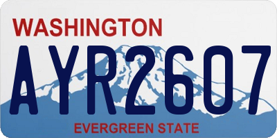 WA license plate AYR2607
