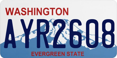 WA license plate AYR2608