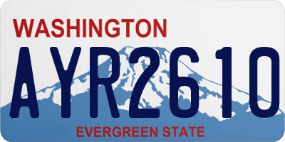 WA license plate AYR2610