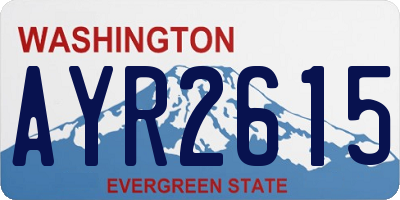 WA license plate AYR2615