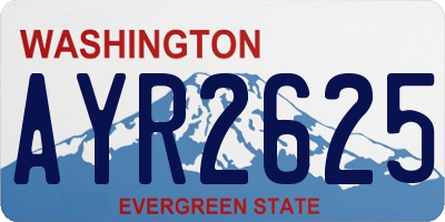 WA license plate AYR2625