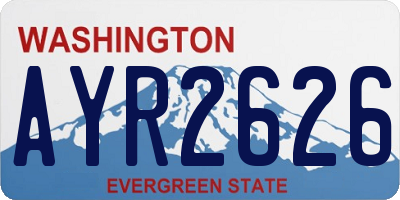 WA license plate AYR2626