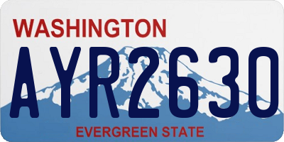 WA license plate AYR2630