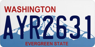 WA license plate AYR2631