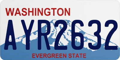 WA license plate AYR2632
