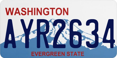 WA license plate AYR2634