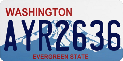 WA license plate AYR2636