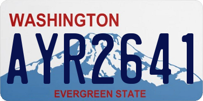 WA license plate AYR2641